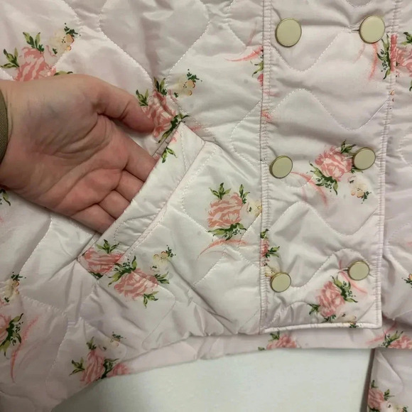 NWOT $689 Rentrayage Melba Floral Quilted Rose Bomber Jacket - Grandma Recycled - Picture 12 of 12